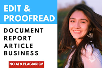 professionally proofread and edit your document, report, or article