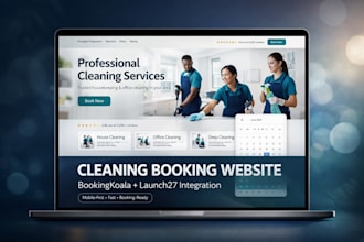 design a professional cleaning service website with booking koala