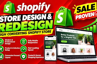 shopify dropshipping, shopify design, shopify redesign with winning products