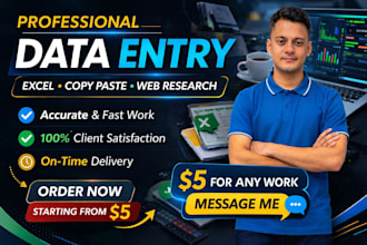 do data entry, copy paste, web research and excel data entry