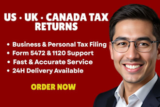 prepare and file US tax return, UK tax return, canada tax filing fast in 24h