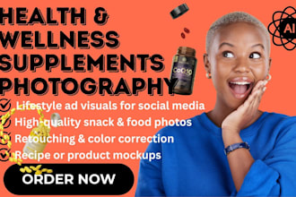 do premium health and wellness supplement photography and mockups for your brand
