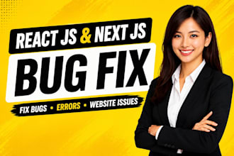 fix react js and next js bugs, errors and website issues