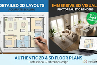 draw authentic 2d and 3d floor plans using homebyme, 3d interior design