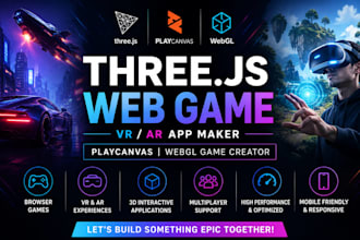threejs web game developer, VR ar app maker, playcanvas webgl game creator