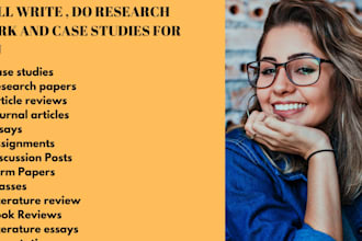 write quality  summaries, research work and other tasks