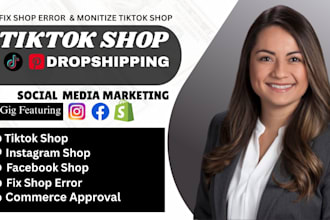 set up tiktok shop, facebook shop, instagram shop