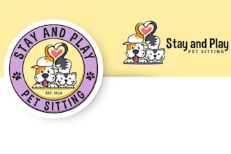do modern animal dog pet care veterinary logo