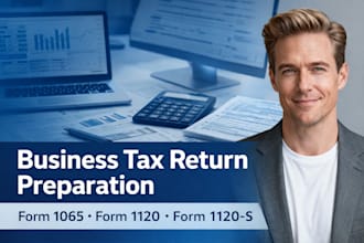 prepare business tax returns form 1065, form 1120 and form 1120 s, schedule a