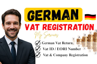 apply for german vat id , tax number, eori and lucid registration as tax advisor