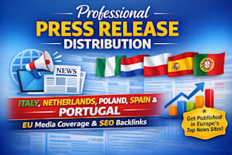 publish and distribute press release to italy spain portugal netherlands poland