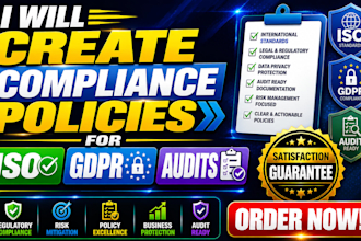 create compliance policies for iso, gdpr, and audits