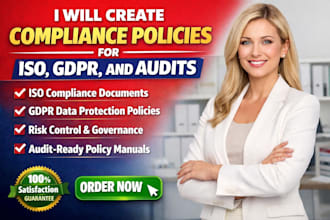 create compliance policies for iso, gdpr, and audits
