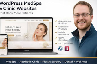 design a wordpress elementor medspa, aesthetic clinic and medical website
