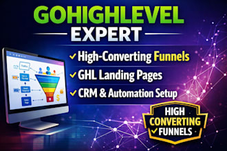 high converting gohighlevel funnel, ghl landing pages ,CRM