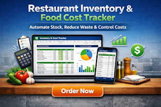design excel restaurant inventory, food cost control spreadsheet in google sheet