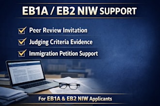 provide peer review invitation and judging criteria proof for eb1a eb2 niw
