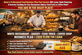 write restaurant bakery food truck coffee shop business plan cash flow for loan