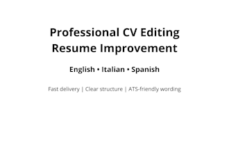 improve, edit and optimize your CV or resume professionally