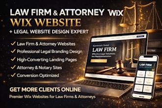 design law firm wix website, attorney, notary website, legal wix website