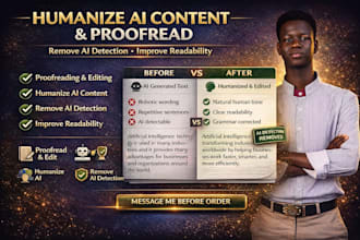 proofread and humanize ai content remove ai detection and improve readability