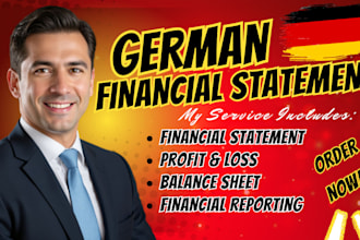 prepare german jahresabschluss, bilanz, guv financial report as bilanzbuchhalter