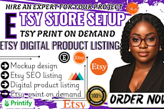 do etsy digital product design, etsy shop setup, etsy seo listing