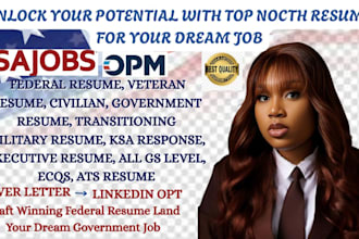 write ats federal resume for usajobs, government, ksa, ecq, veteran resume