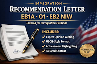 deliver expert opinion recommendation letter for eb1a, o1, eb2, niw