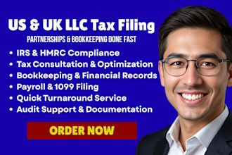 solve your US and UK llc tax, partnership, and bookkeeping in 24 to 48hrs fast