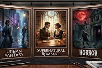 a professional book cover for paranormal romance, urban fantasy book cover