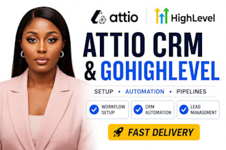 setup attio CRM workflows, gohighlevel automations and pipelines