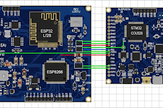 design pcb design schematics, pcb prototype hardware esp32 stm32 esp8266 proteus