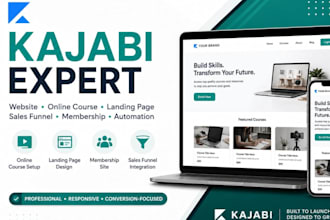 kajabi online course, website, kajabi landing page on kajabi