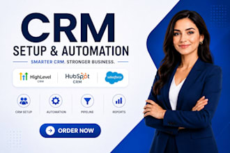 setup automate gohighlevel, hubspot CRM, honeybook and salesforce CRM workflow
