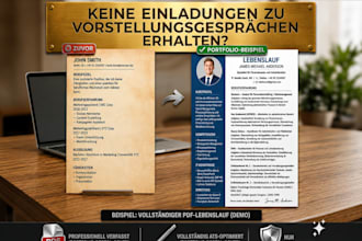 design an ats optimized professional CV or resume for germany
