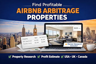 find profitable airbnb arbitrage properties in USA UK ,mexico and canada
