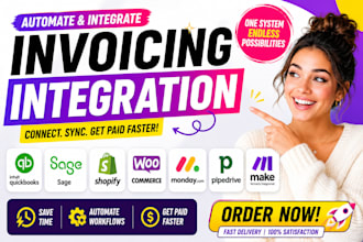 invoicing integration quickbooks sage shopify woocommerce monday pipedrive make