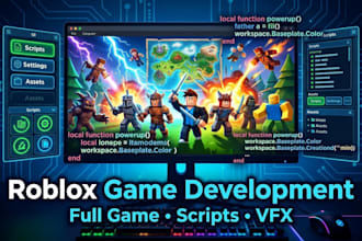 create a professional roblox game with scripts and vfx