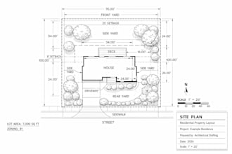 draw a site plan or plot plan for city permit approval