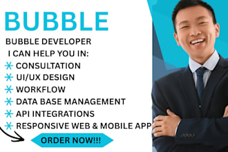 do bubble io developer no code website app mvp saas web application adalo react