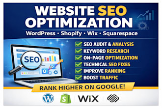 website SEO optimization for wordpress shopify wix sqaurespace to rank on google
