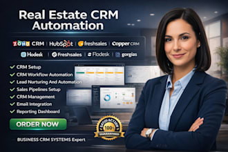 set up zoho crm  hubspot freshsales copper crm for real estate lead management