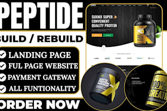 design peptide research website nutracueticals sarms store woocommerce website