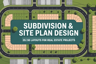 design subdivision plan, site plan, plot plan for land development