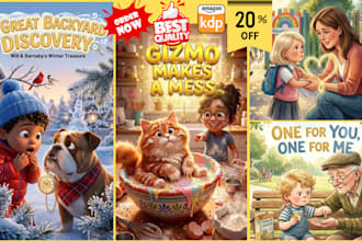 design children story book illustration, children story, book illustration