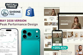 design a branded shopify store with shrine pro theme