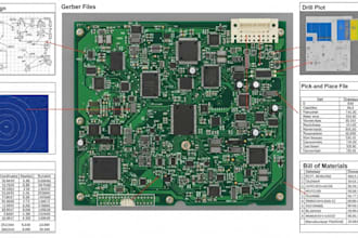 make pcb layout, schematic pcb design, gerber files, nc drill,  pick file, bom