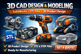 3d cad design, 3d cad, cad mdeiling stl file solidwork 3d product design