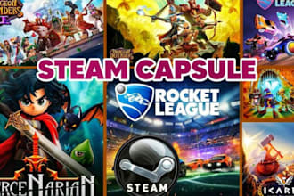 design professional steam capsule art, game cover, steam banner and key art